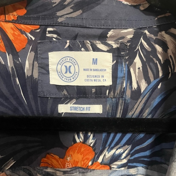 Hurley Men’s Hawaiian Tropical Stretch Fit Shirt Size Medium - Picture 6 of 10
